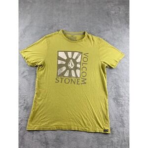 Volcom Stone Logo T Shirt Mens Medium M Green Short Sleeve Cotton Graphic Tee